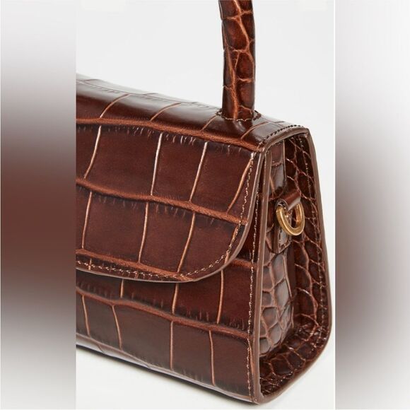 BY FAR Mini Satchel Bag in brown croc - Picture 3 of 13